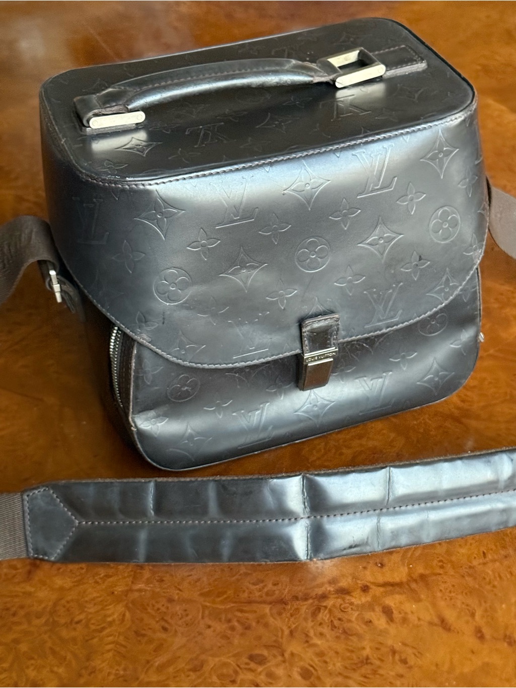 Louis Vuitton Monogram Glac Charly Leather Crossbody Shoulder Bag